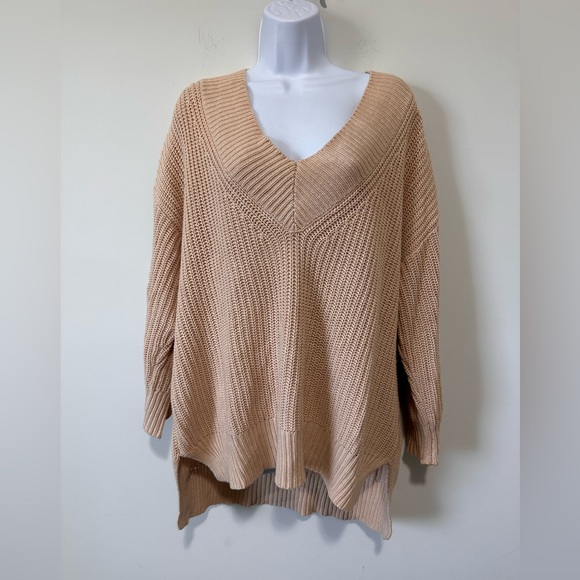 Aerie Oversized V-neck Ribbed Sweater - Picture 1 of 7